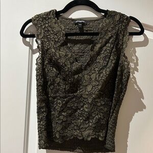 Express Green lace blouse